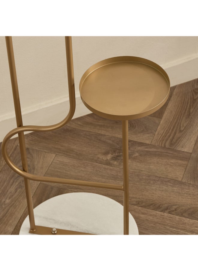 Home Box 3-Tier Metal Planter Stand with Marble Base - Image 3